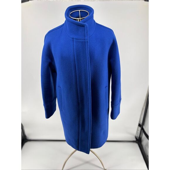 J.CREW STADIUM-CLOTH COCOON COAT Blue Size 2P Womens - Picture 1 of 16